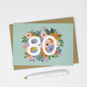 Glückwunschkarte "80" / Lomond Paper Co.