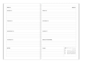 Diary 2023 - 2024 gestreift rosa & grün / Fabrique à la Carte