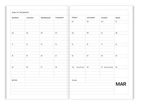 Diary 2023 - 2024 gestreift rosa & grün / Fabrique à la Carte