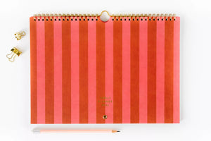 Family Planner 2024 rot gestreift / A - Journal