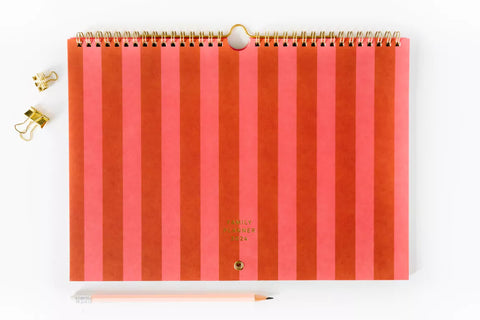 Family Planner 2024 rot gestreift / A - Journal