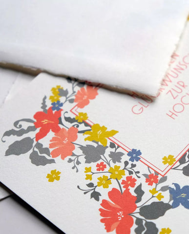 Hochzeitskarte "Blumenetikett" / Haferkorn & Sauerbrey