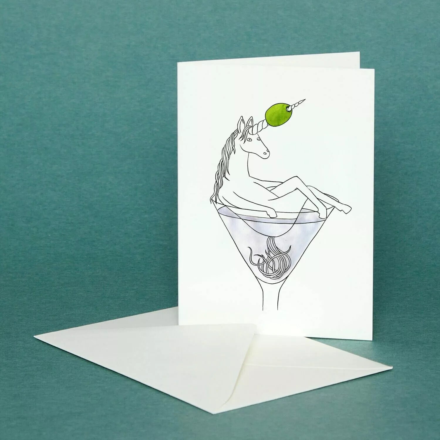 Grußkarte „Einhorn Martini“ / EllGee