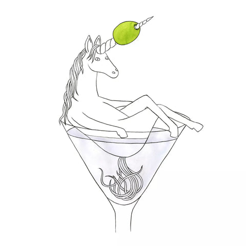 Grußkarte „Einhorn Martini“ / EllGee