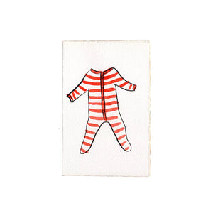 Klappkarte "Baby Stripes Card rot" / Scribble & Daub