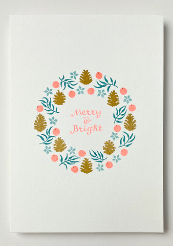 Weihnachtskarte „Merry & Bright“ / Lion Bee