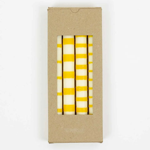 Kerze “Striped“ 4 Stück  / Afroart