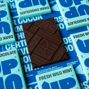 Dunkle Schokolade „Fresh Wild Mint“ 130g / UP-UP Chocolate