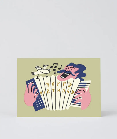 Glückwunschkarte "Happy Birthday Accordion" / Wrap
