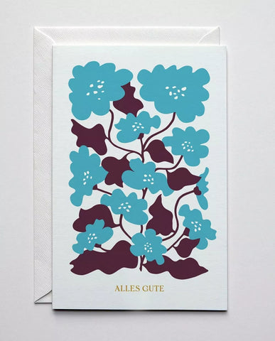 Glückwunschkarte "Blaue Blumen" / Haferkorn & Sauerbrey
