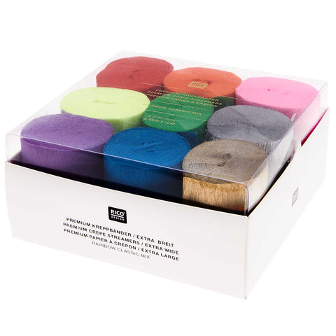 Kreppbänder  „regenbogen“ / Rico Design