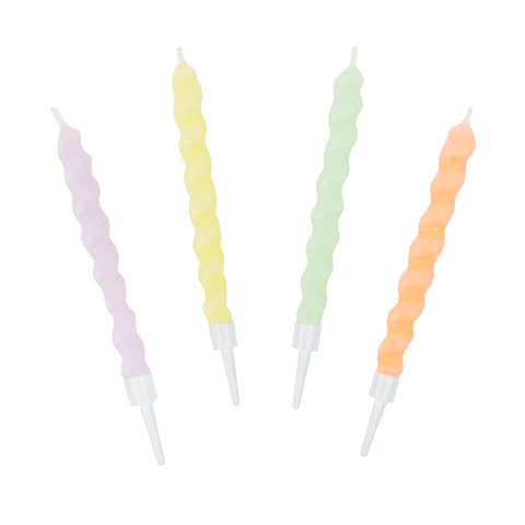 Geburtstagskerzen „Twisted Rainbow“ Pastels — 8er-Pack / Talking Tables