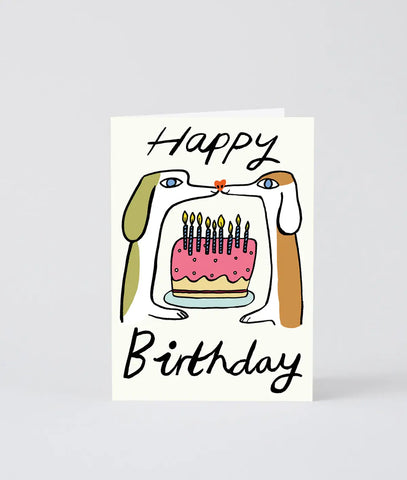 Grußkarte mit Prägung „Happy Birthday Dogs“ / Wrap