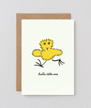 Geburtskarte mit Prägung „Hello Little One“ / Wrap