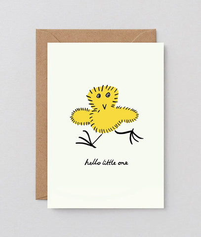 Geburtskarte mit Prägung „Hello Little One“ / Wrap