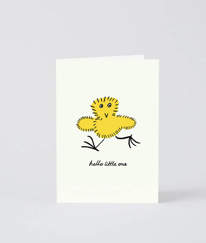 Geburtskarte mit Prägung „Hello Little One“ / Wrap
