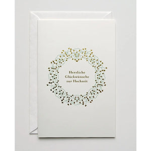 Hochzeitskarte „Goldener Kranz„ / Haferkorn & Sauerbrey