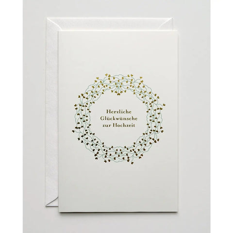 Hochzeitskarte „Goldener Kranz„ / Haferkorn & Sauerbrey