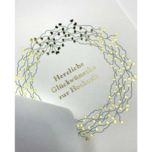 Hochzeitskarte „Goldener Kranz„ / Haferkorn & Sauerbrey