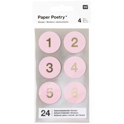 Adventskalendersticker Zahlen 1-24 Paper Poetry