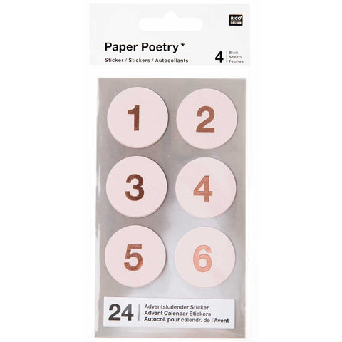 Adventskalendersticker Zahlen 1-24 Paper Poetry