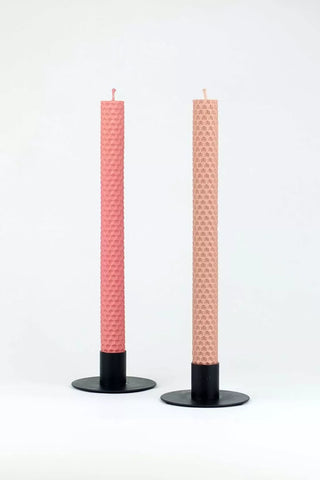 Handgefertige farbige Bienenwachskerzen „ dusty rose & pink peach“ / Coudre Berlin
