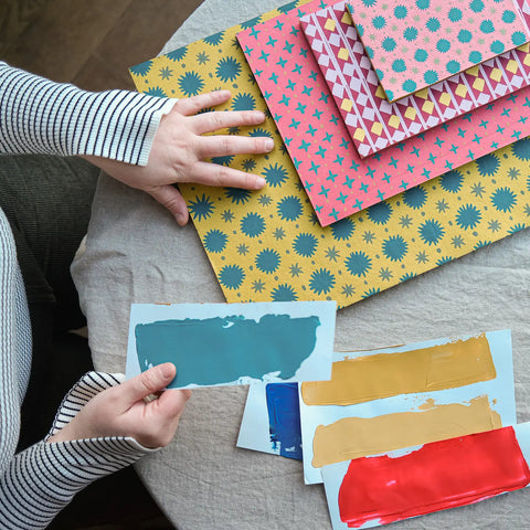 Block A6 / aus handgemachtem, buntem Papier / East End Press
