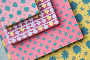 Block A5 / aus handgemachten Papier, bunte Blätter  / East End Press