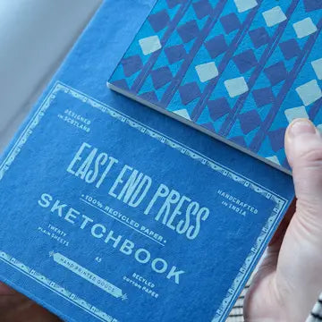 Block A6 / aus handgemachtem Papier, weiße Blätter / East End Press