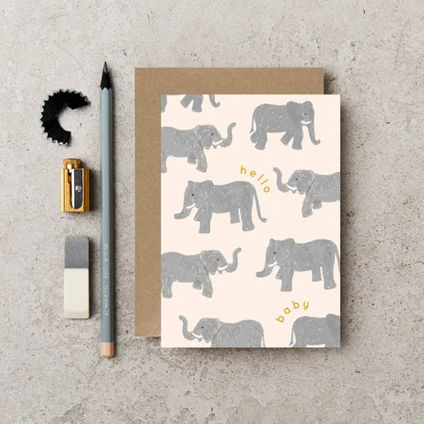 Karte zur Geburt "Hello Baby Elephant" / Katie Leamon
