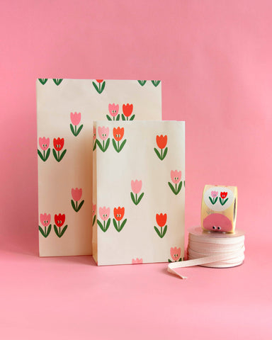Geschenktüte L „Tulpen“ 6 Stück / P&P