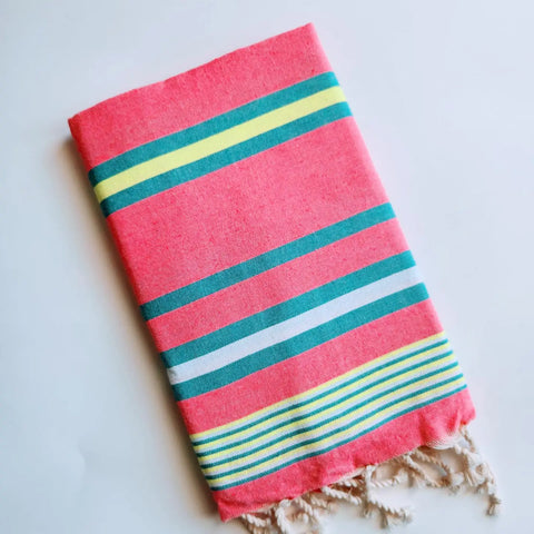 Strandtuch "Neonpink - Türkis" / Wonderfouta