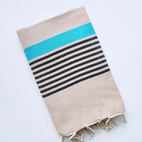 Strandtuch "Braun-Türkis-Schwarz" / Wonderfouta