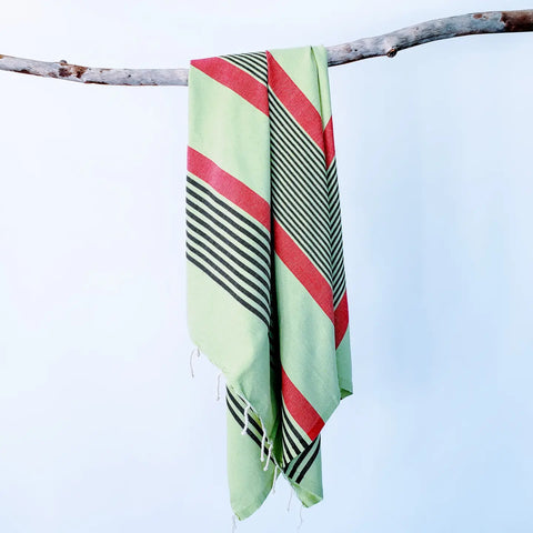 Strandtuch "Mintgrün-Schwarz-Rot" / Wonderfouta