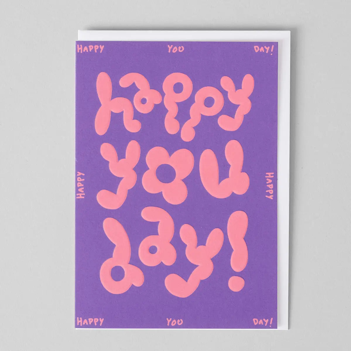 Grußkarte mit Prägung „Happy You Day“ / Wrap