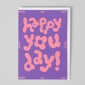 Grußkarte mit Prägung „Happy You Day“ / Wrap