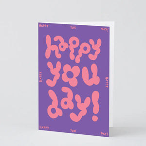 Grußkarte mit Prägung „Happy You Day“ / Wrap