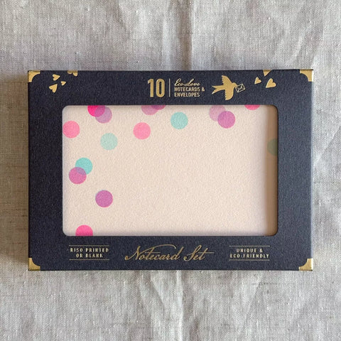 Risographie Notecard-Set „Konfetti Pink-Mint“ 10 Stück / Togethery