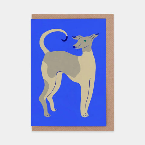 Grußkarte „Young Dog on Blue“ / Evermade