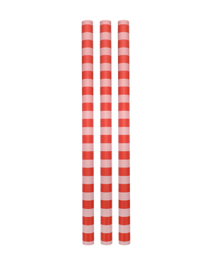Geschenkpapierrolle „Streifen Mohnrot-Litschi“ / Kadodesign