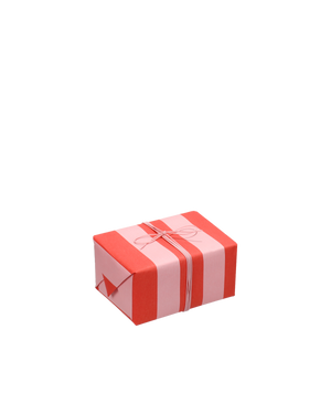 Geschenkpapierrolle „Streifen Mohnrot-Litschi“ / Kadodesign
