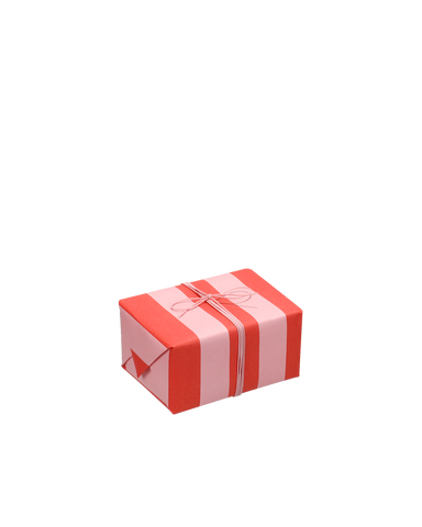 Geschenkpapierrolle „Streifen Mohnrot-Litschi“ / Kadodesign