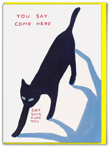 Grußkarte "Come Here" / David Shrigley X Brainbox Candy