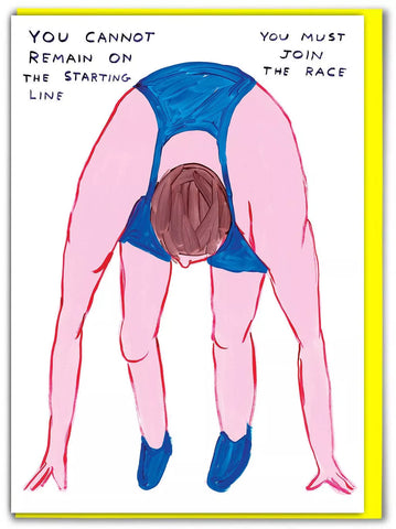 Grußkarte "You Must Join the Race" / David Shrigley X Brainbox Candy