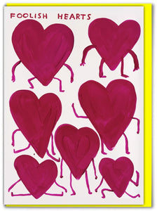 Grußkarte "Foolish Hearts" / David Shrigley X Brainbox Candy