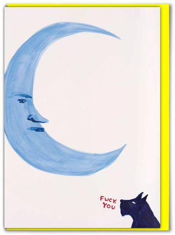 Grußkarte "F U Moon" / David Shrigley X Brainbox Candy