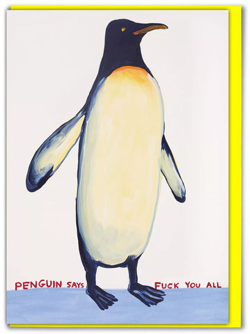 Grußkarte "Penguin Says…" / David Shrigley X Brainbox Candy