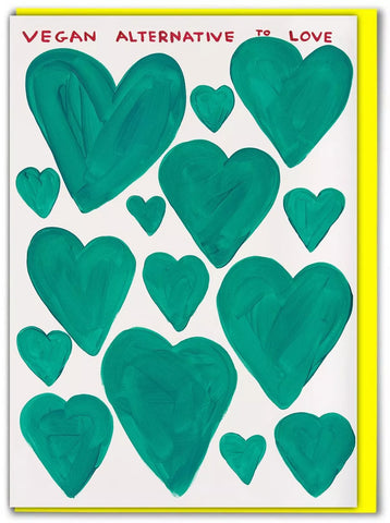 Grußkarte "Vegan Love" / David Shrigley X Brainbox Candy