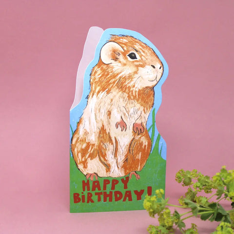 Grußkarte „Happy Birtday“ Meerschweinchen / Ark