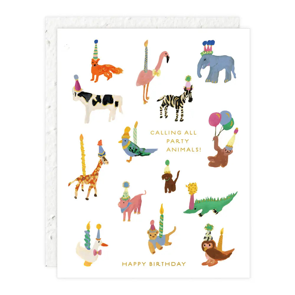 Grußkarte „Party Animals“ / Seedlings